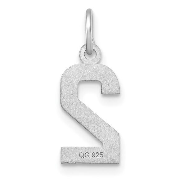 Sterling Silver, Varsity Collection, Small D/C Pendant, Number 2 - Picture 3 of 5